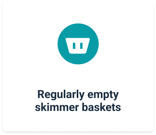 regularly empty skimmer baskets